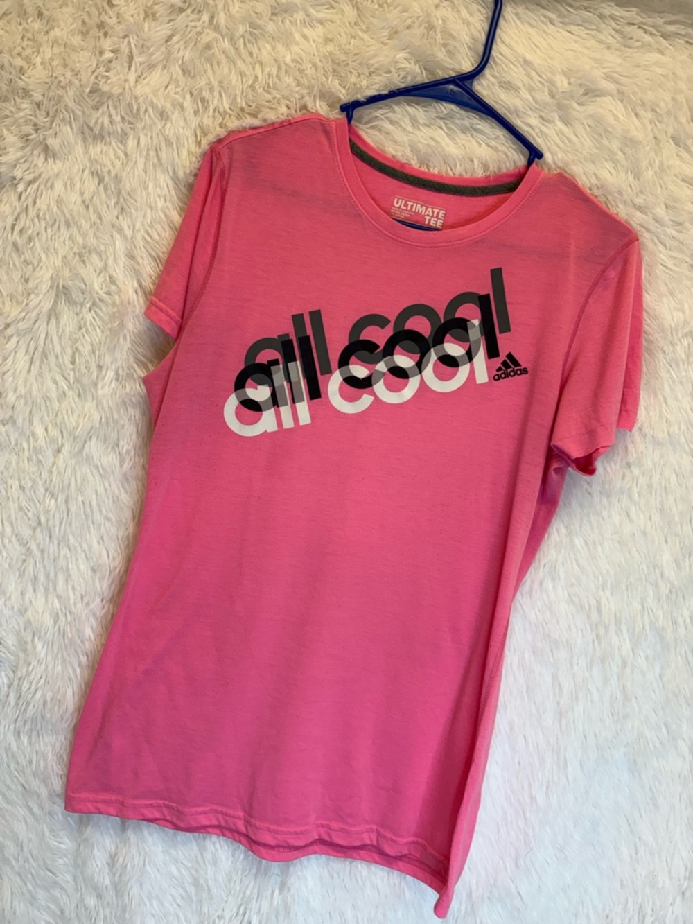 adidas “All Cool” BubbleGum Pink Graphic Tee | Size Large 💗🎀✨ - Picture 4 of 17